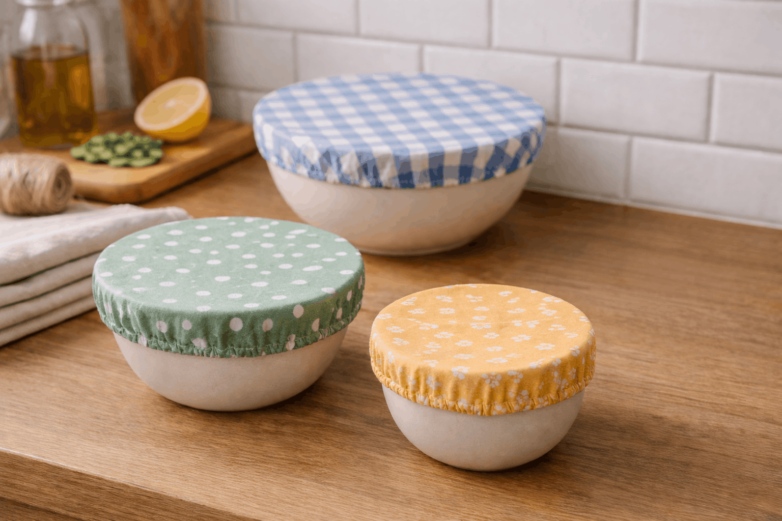 Couvres bols en tissu réutilisables couvertures pour bols en tissu réutilisables