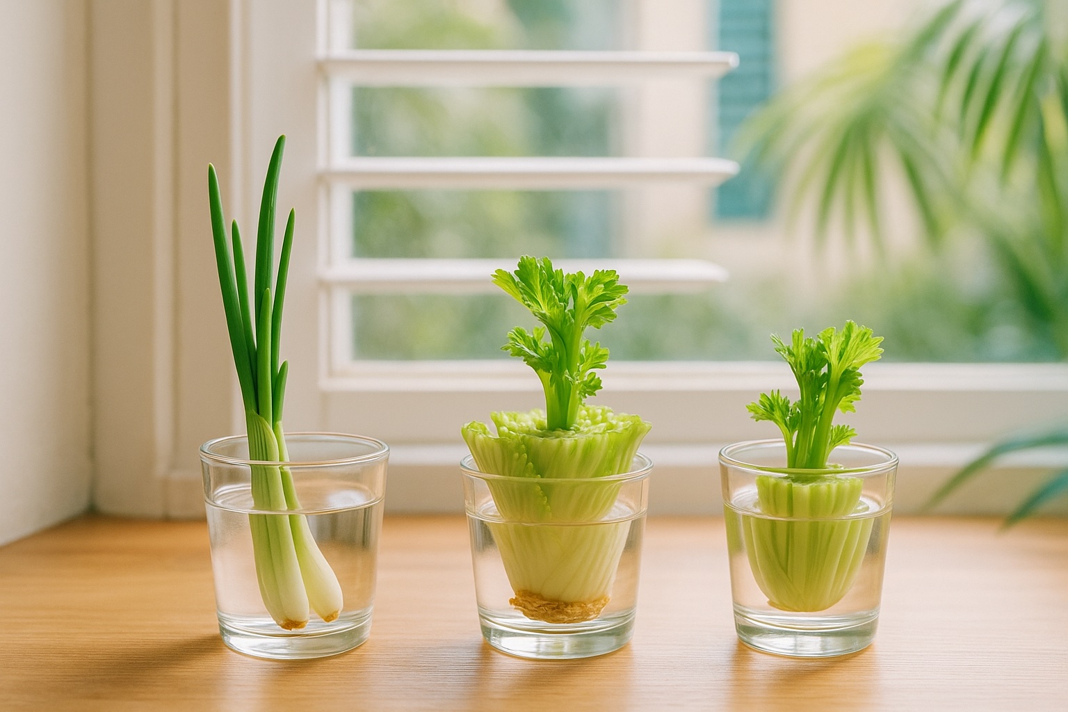 Faire repousser les légumes de cuisine dans un verre d'eau — astuce écologique